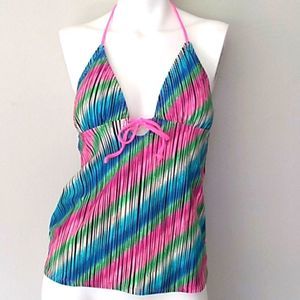 Joe Boxer Multicolor Tankini Top. Sz Medium